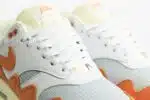 Nike Air Max 1 Patta Waves Monarch - Oranje/grijs/Wit - heren/Dames/Uniseks Sneakers - Suède/Mesh/Leer - DH1348-001 - Bovenkant