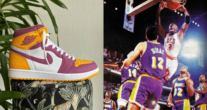 De Nike Air Jordan 1 Retro High OG Brotherhood & Jordan in de finale tegen de LA Laker, 1991