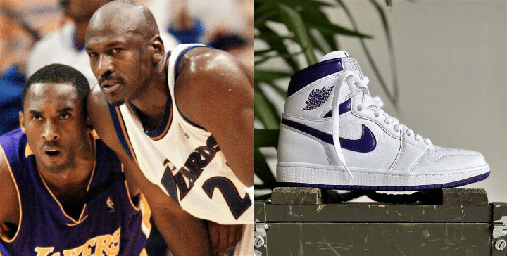 Kobe Bryant x Michael Jordan, spelen voor de Washinton Wizards & de Nike Air Jordan 1 High Court Purple