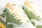 Nike Air Max 1 Design by Japan (W) - Groen/Wit/Oranje - Heren/Dames/Uniseks Sneakers - Mesh/Leer/Suède - FD0395-386 - Bovenkant