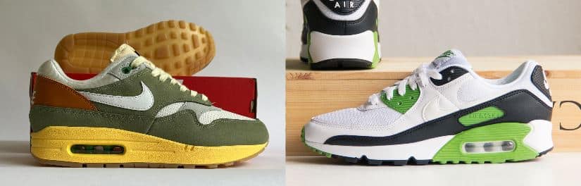 Air Max 1 en Air Max 90. Nike Air Max 90 Chlorophyll Nike Air Max 1 Design By Japan (W)