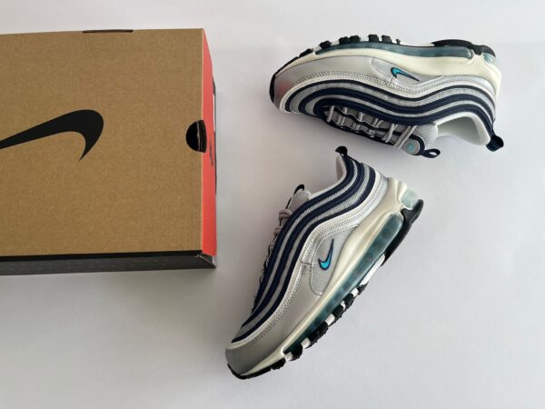 Nike Air Max 97 Metallic Silver Chlorine Blue (W) - zijkanten