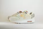 Nike Air Max 1 ’87 Metal Charms (W) - Wit/Groen/Geel/Oranje – Heren/Dames/Uniseks Sneakers – Vilt/Mesh/Canvas - FJ7734-101 – Zijkant
