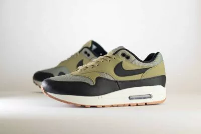 Nike Air Max 1 SC Dark Stucco – Groen/Zwart Heren/Dames/Uniseks Sneakers – Leer/Mesh - FB9660-003 – Zijkant