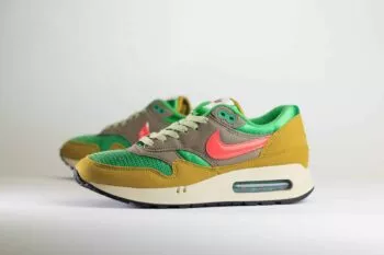 Nike Air Max 1 ´86 PRM Powerwall BRS – Geel/Groen/Rood Heren/Dames/Unisex Sneakers – Vilt/Mesh - HF0551-300 - Zijkant