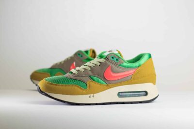 Nike Air Max 1 ´86 PRM Powerwall BRS – Geel/Groen/Rood Heren/Dames/Unisex Sneakers – Vilt/Mesh - HF0551-300 - Zijkant
