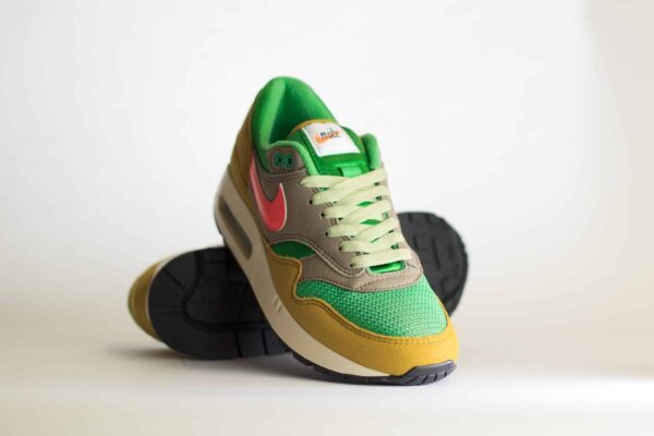 Nike Air Max 1 ´86 PRM Powerwall BRS – Geel/Groen/Rood Heren/Dames/Unisex Sneakers – Vilt/Mesh - HF0551-300 - Voorkant