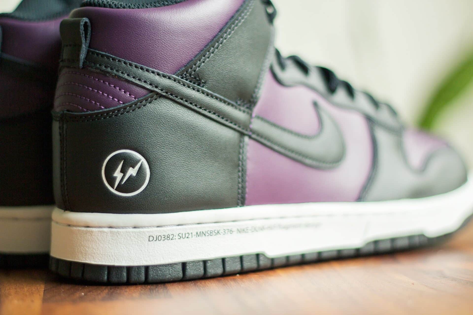 Nike Dunk High Fragment Beijing – Paars/Zwart Heren/Dames/Uniseks Sneakers – Leer - DJ0382-600 – Detail