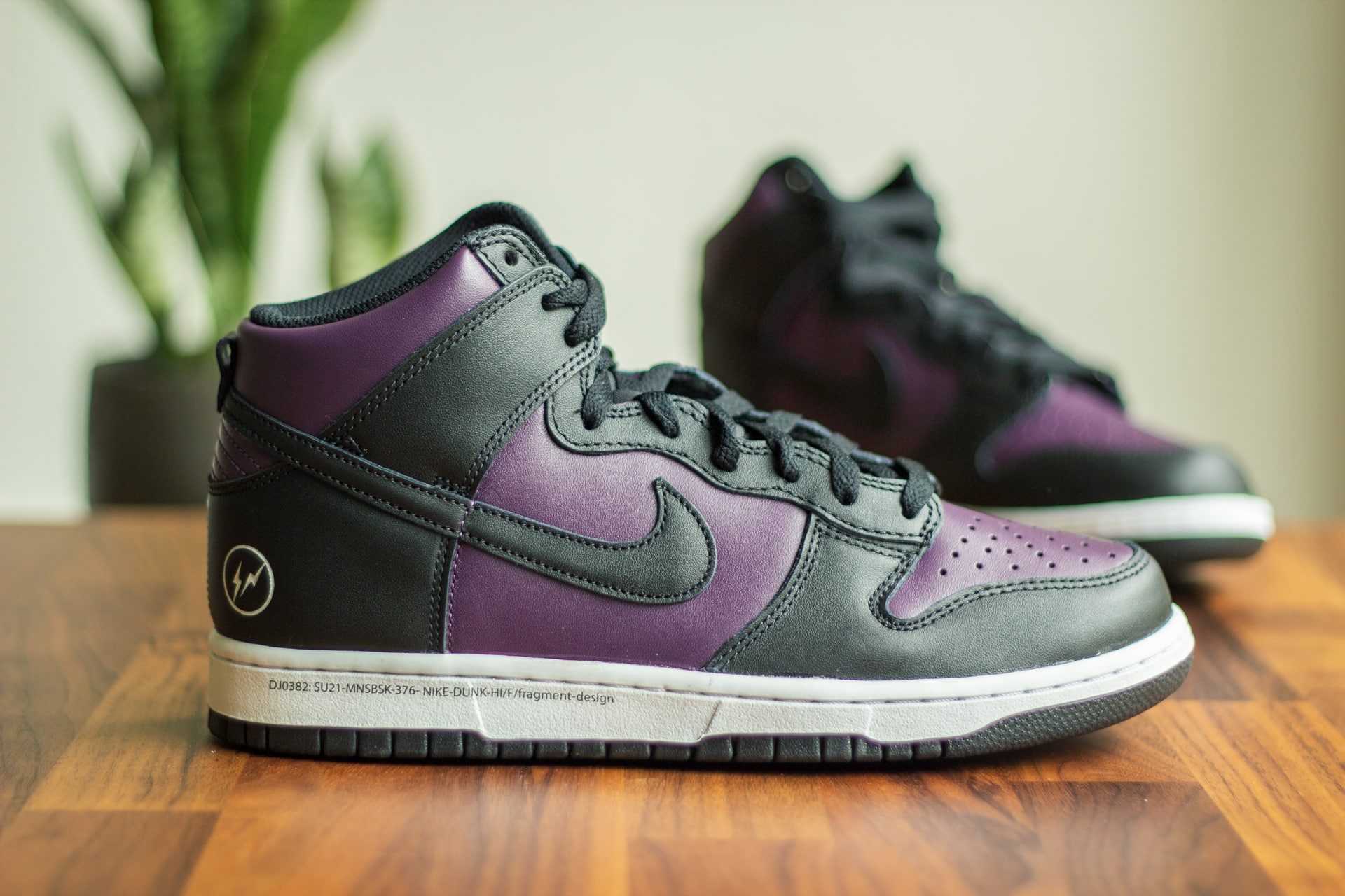 Nike Dunk High Fragment Beijing – Paars/Zwart Heren/Dames/Uniseks Sneakers – Leer - DJ0382-600 – Zijkant