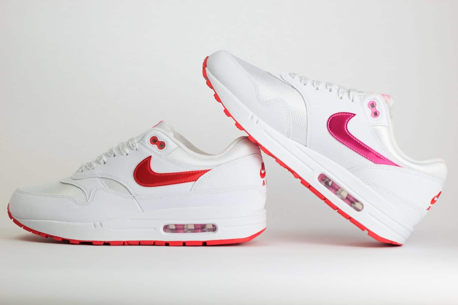 Nike Air Max 1 PRM Valentine’s Day White– Wit/Rood – Heren/Dames/Uniseks Sneakers – Synthetischleer/Mesh - HV2301-100 – Binnenkant