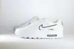 Nike Air Max 90 White Black Outlined Swoosh – Wit/Zwart – Heren/Dames/Unisex Sneakers - Leer/Mesh - HF3835-100 - Zijkant