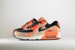 Nike Air Max 90 Premium Bio Beige Safety Orange Camo – Zwart/Oranje – Heren/Dames/Uniseks Sneakers – Leer/Mesh - IF1721-201 – Zijkant