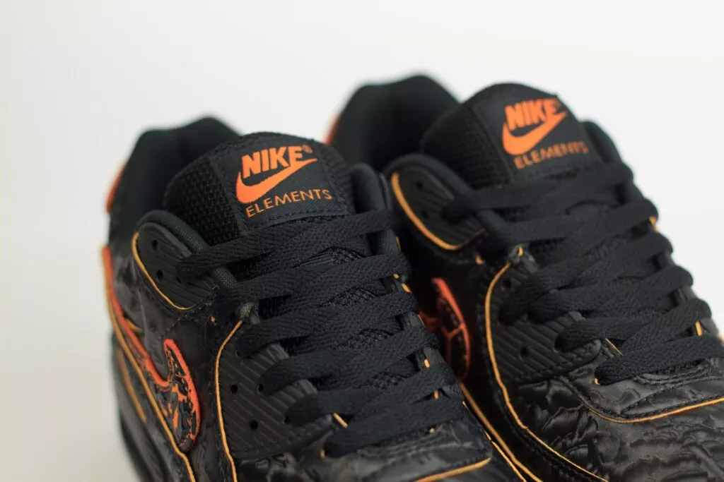 Nike Air Max 90 QS Volcano – Zwart/Oranje – Heren/Dames/Uniseks Sneakers – Leer - HF3248-001 – bovenkant