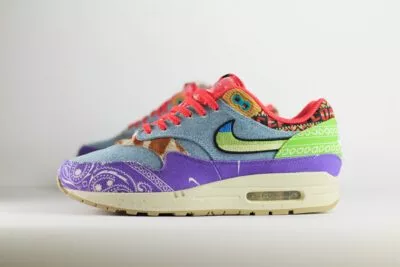 Nike Air Max 1 SP Concepts Far Out (Special Box) – Paars/Blauw – Heren/Dames/Uniseks Sneakers – Denim/Canvas - DN1803-500 – Zijkant