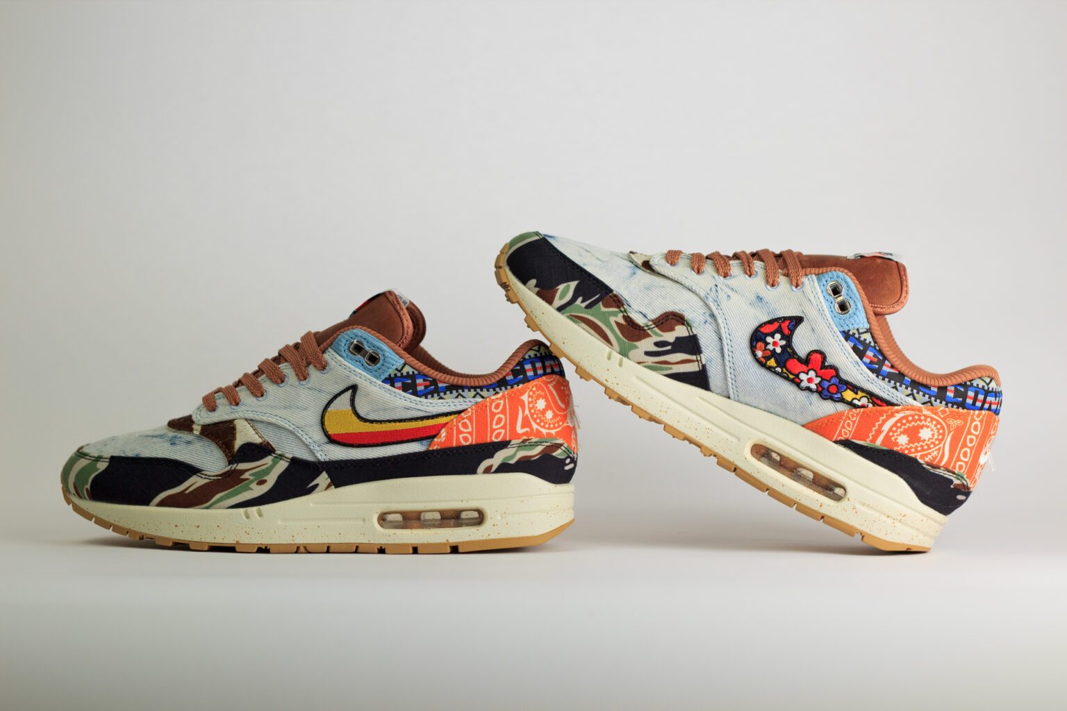 Nike Air Max 1 SP Concepts Heavy – Blauw/Groen – Heren/Dames/Uniseks Sneakers – Denim/Canvas - DN1803-900 – Binnenkant