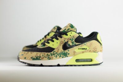Nike Air Max 90 Camo Light Lemon Twist – Zwart/Groen – Heren/Dames/Uniseks Sneakers – Leer/Mesh - IF1721-700 – Zijkant
