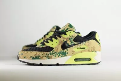 Nike Air Max 90 Camo Light Lemon Twist – Zwart/Groen – Heren/Dames/Uniseks Sneakers – Leer/Mesh - IF1721-700 – Zijkant