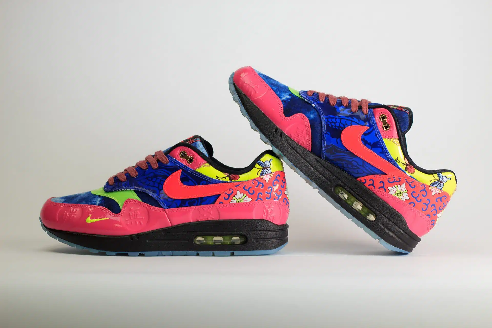 Nike Air Max 1 CNY Longevity - Zwart/Blauw/Roze/Groen/Rood/Geel - Heren/Dames/Uniseks Sneakers - Lakleer/Canvas - CU8861-460 - Binnenkant