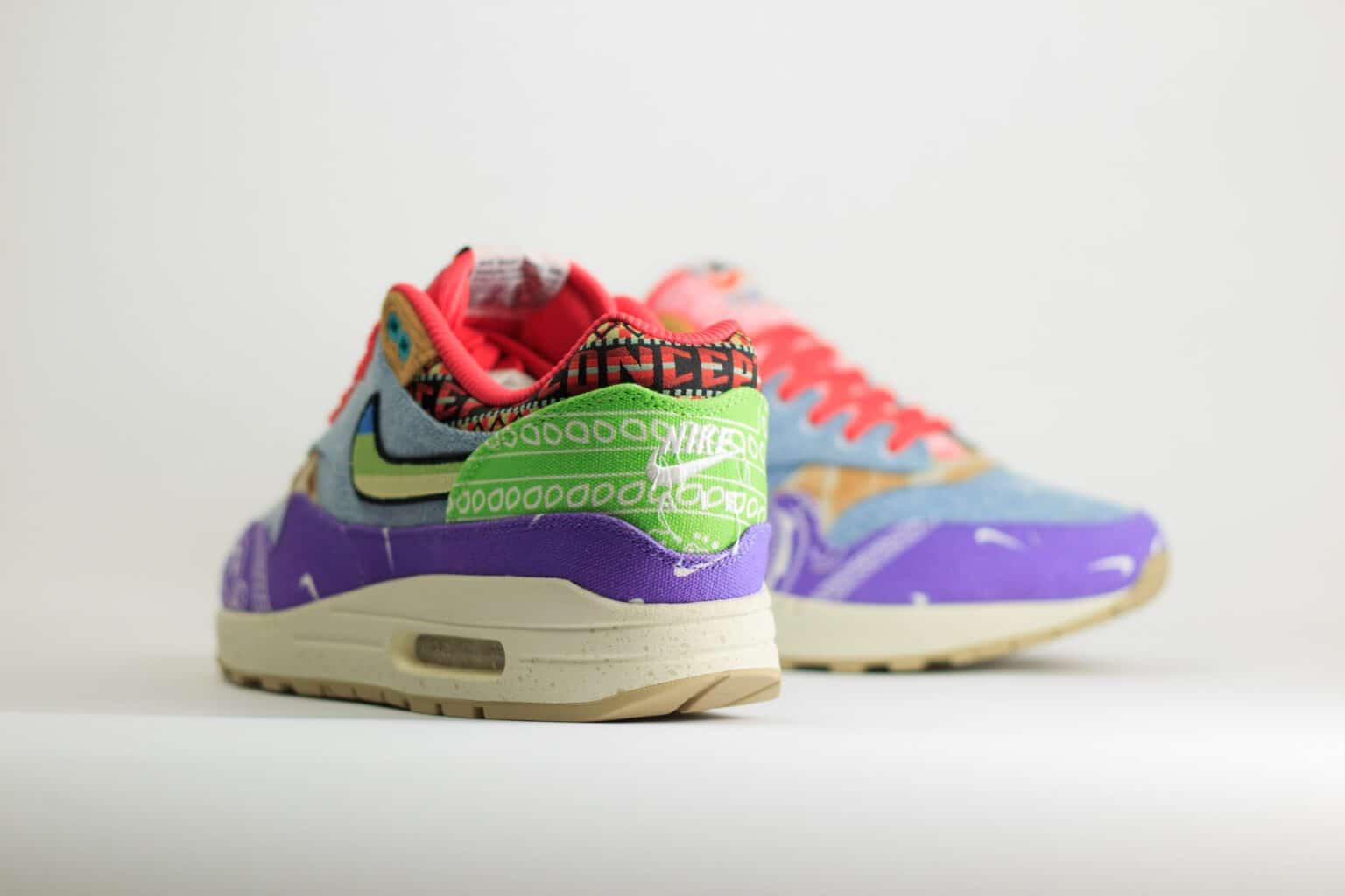 Nike Air Max 1 SP Concepts Far Out (Regular Box) – Paars/Blauw – Heren/Dames/Uniseks Sneakers – Denim/Canvas - DN1803.500 – Achterkant