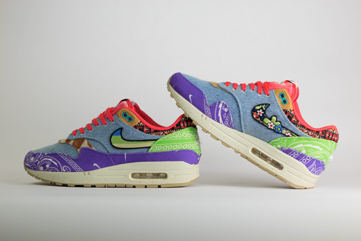 Nike Air Max 1 SP Concepts Far Out (Regular Box) – Paars/Blauw – Heren/Dames/Uniseks Sneakers – Denim/Canvas - DN1803.500 – binnenkant