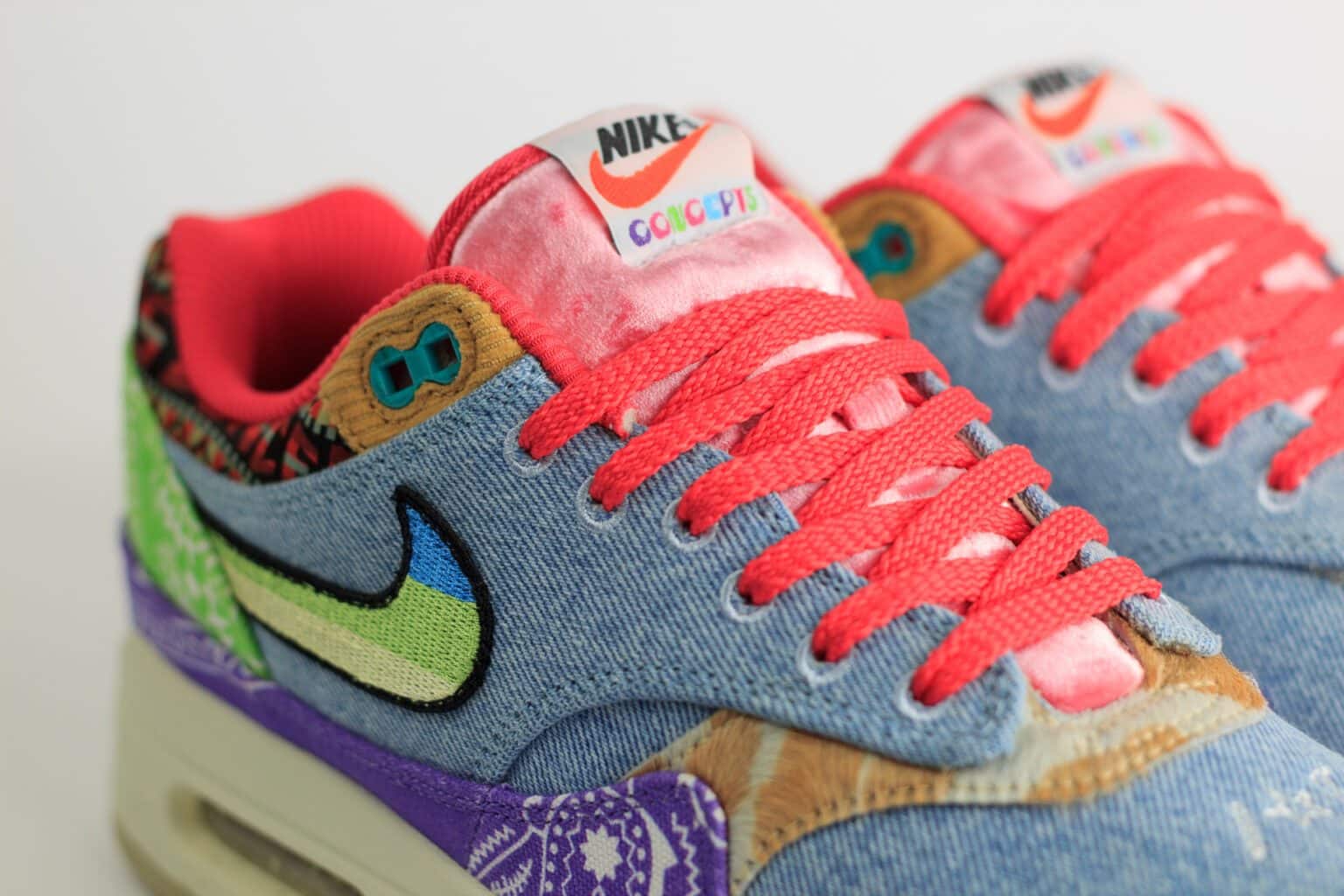Nike Air Max 1 SP Concepts Far Out (Regular Box) – Paars/Blauw – Heren/Dames/Uniseks Sneakers – Denim/Canvas - DN1803.500 – bovenkant