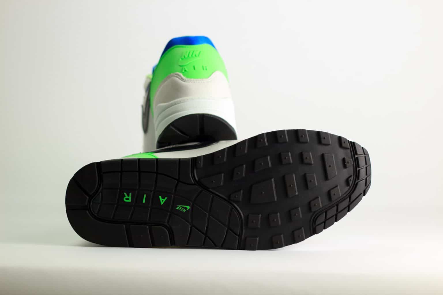 Nike Air Max 1 DNA CH.1 Pack Huarache Green Royal – Wit/Groen – Heren/Dames/Uniseks Sneakers – Leer/Kunststof - AR3863-100 – Onderkant