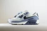Nike Air Max 90 Ashen Slate (W) - Wit/Blauw - Heren/Dames/Uniseks Sneakers - Leer - HM8128-100 - Zijkant