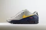 Nike Air Max 90 Neutral Grey Tour Yellow - Geel/Grijs/Blauw/Zwart - Heren/Dames/Uniseks Sneakers - Leer - IF0670-001 - Zijkant