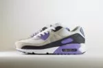 Nike Air Max 90 White Dusty Amethyst - Wit/Zwart/Paars/Grijs - Heren/Dames/Uniseks Sneakers - Leer/Suede/Mesh - DM0029-114 - Zijkant