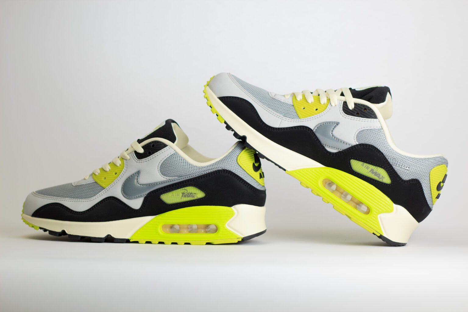 Nike Air Max 90 SP Patta Waves Cyber – Zilver/Groen/Grijs/Zwart – Heren/Dames/Uniseks Sneakers – Leer/Mesh – HF8814-001 – Binnenkant