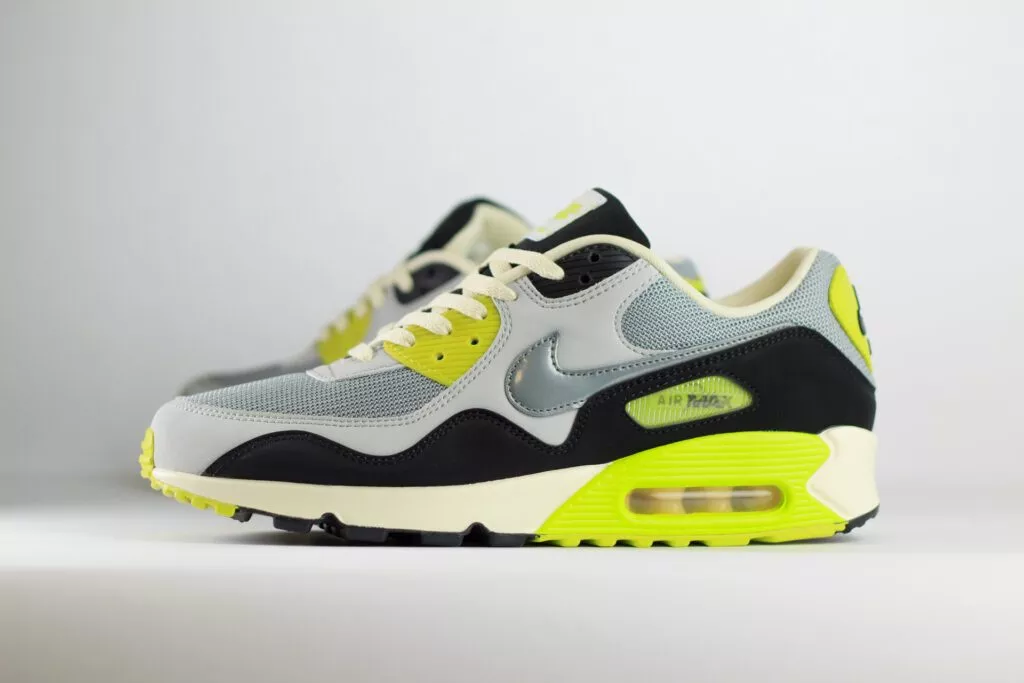 Nike Air Max 90 SP Patta Waves Cyber – Zilver/Groen/Grijs/Zwart – Heren/Dames/Uniseks Sneakers – Leer/Mesh – HF8814-001 – Zijkant