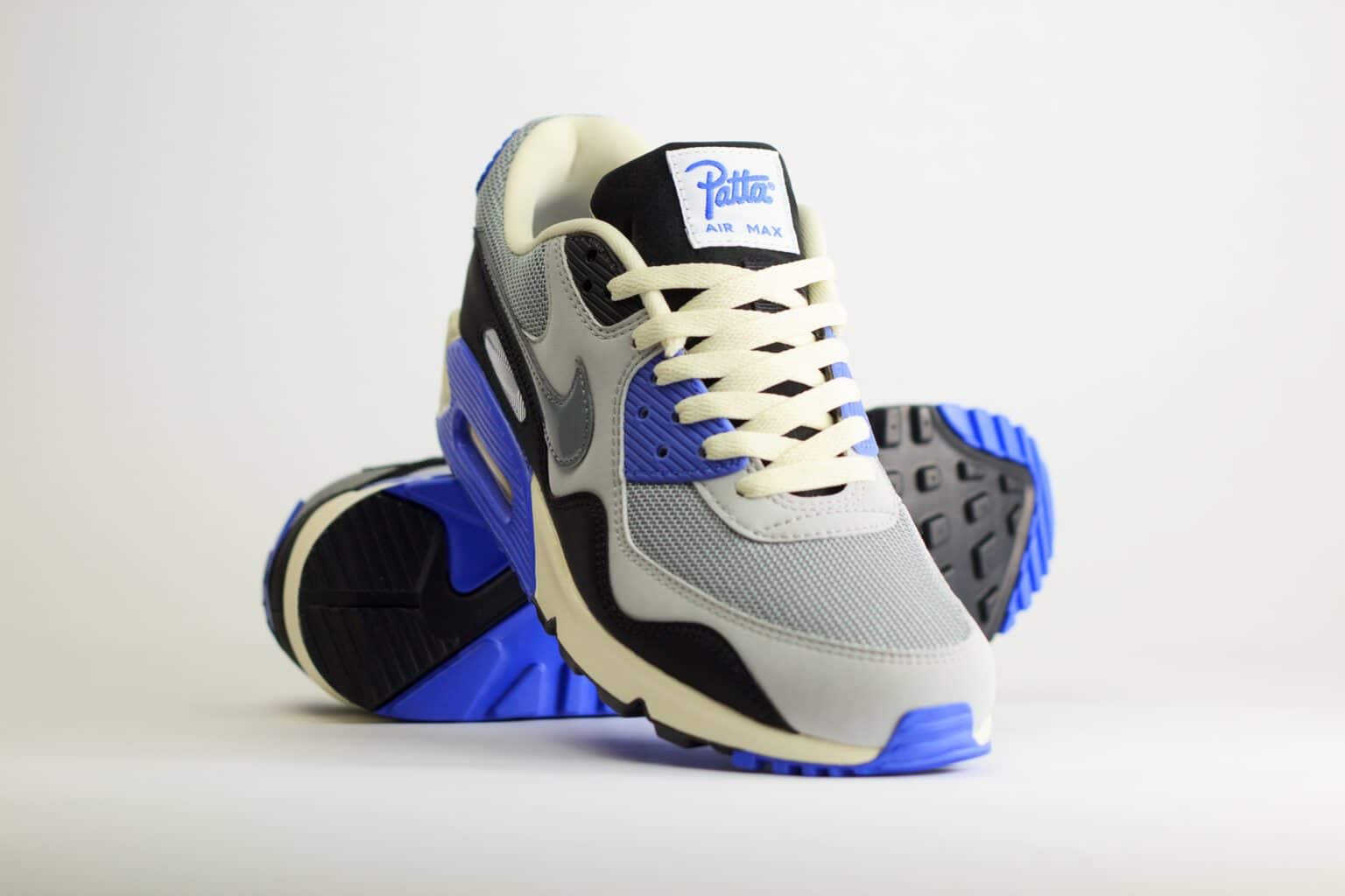 Nike Air Max 90 SP Patta Waves Sapphire – Zilver/Paars/Grijs/Zwart – Heren/Dames/Uniseks Sneakers – Leer/Mesh – HF8814-002 – Voorkant
