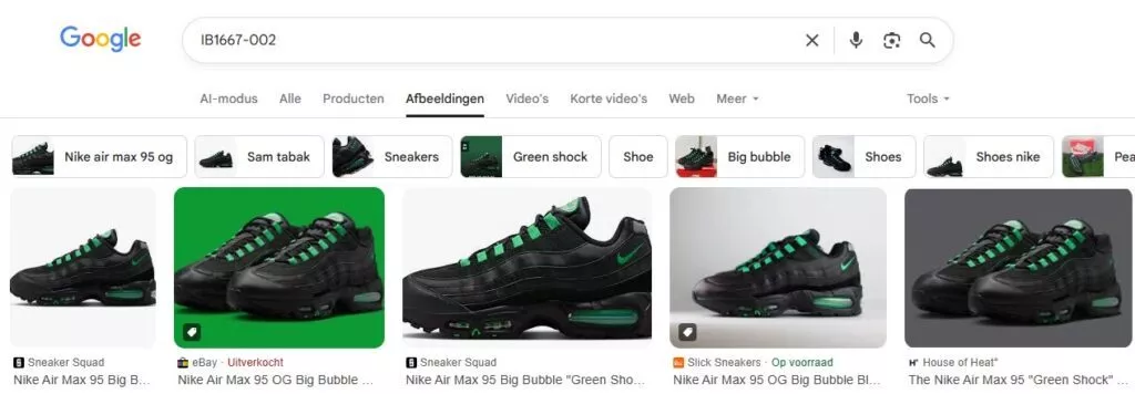 Zoekresultaten op Google voor IB1667-002