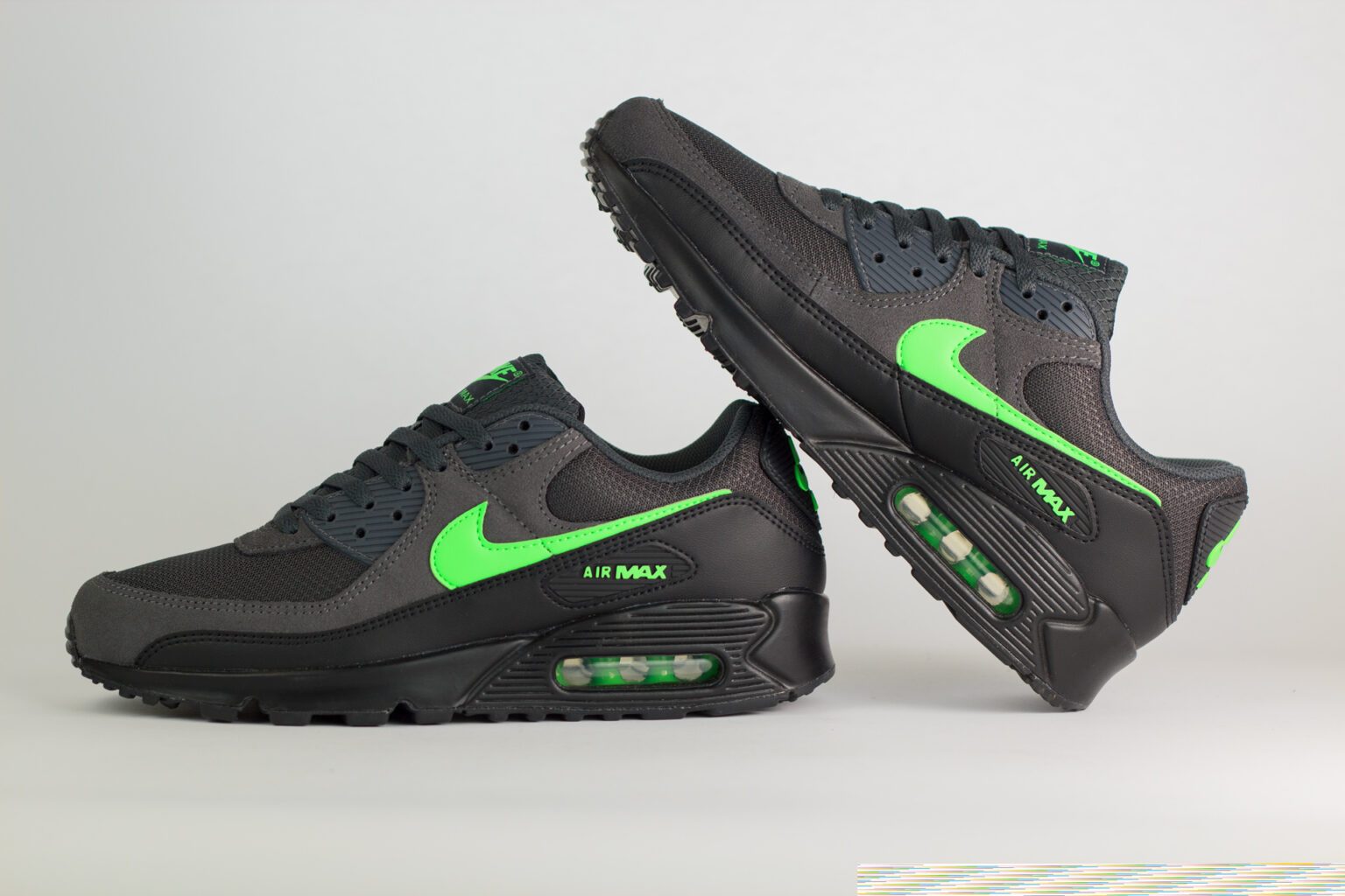 Nike Air Max 90 Black Green Strike – Zwart/Groen – Heren/Dames/Uniseks Sneakers – Mesh/Suede - DM0029-015 – binnenkant