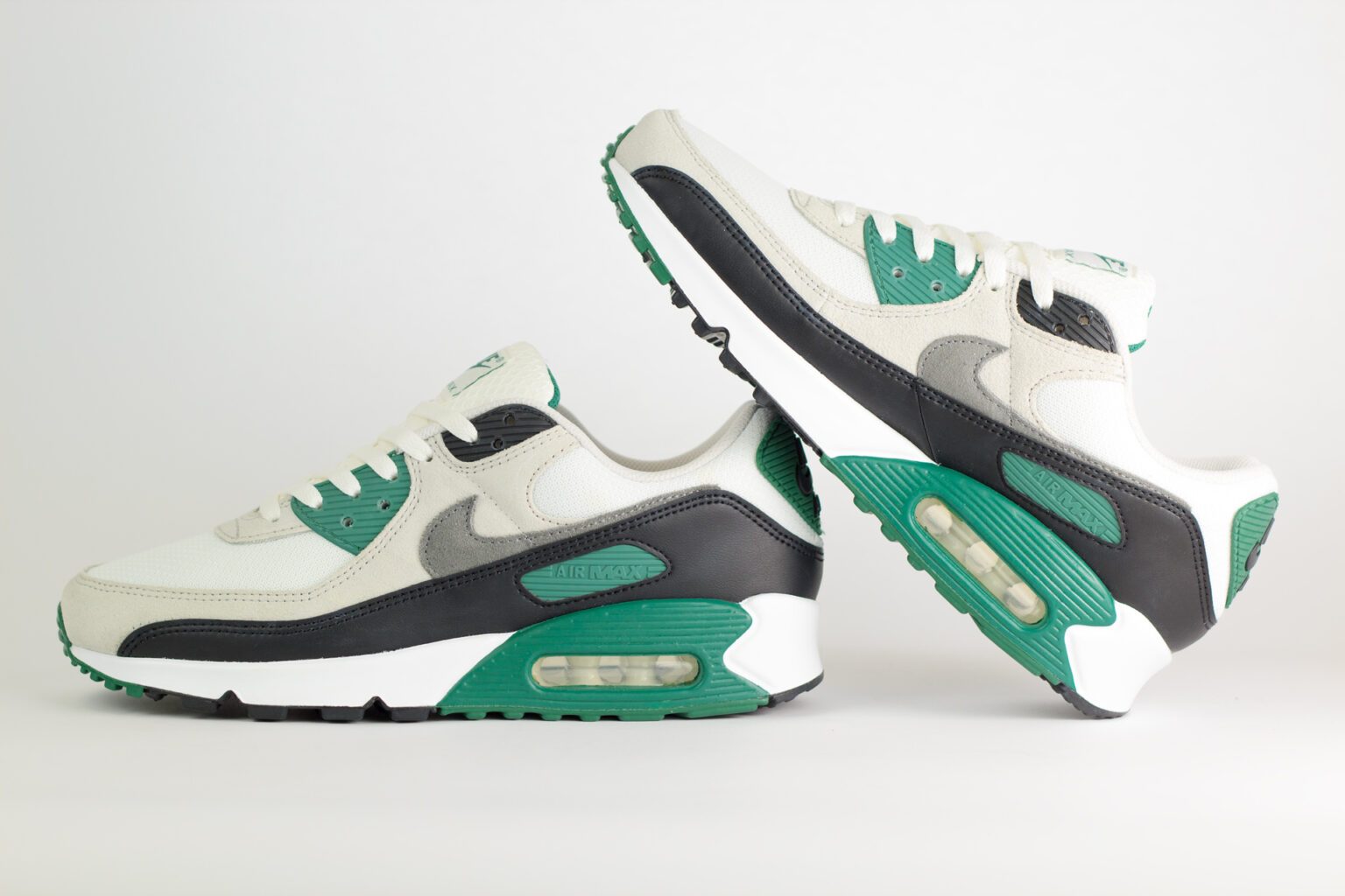 Nike Air Max 90 Evergreen Aura – Wit/Groen – Heren/Dames/Uniseks Sneakers – Suede/Mesh - DM0029-116 – binnenkant