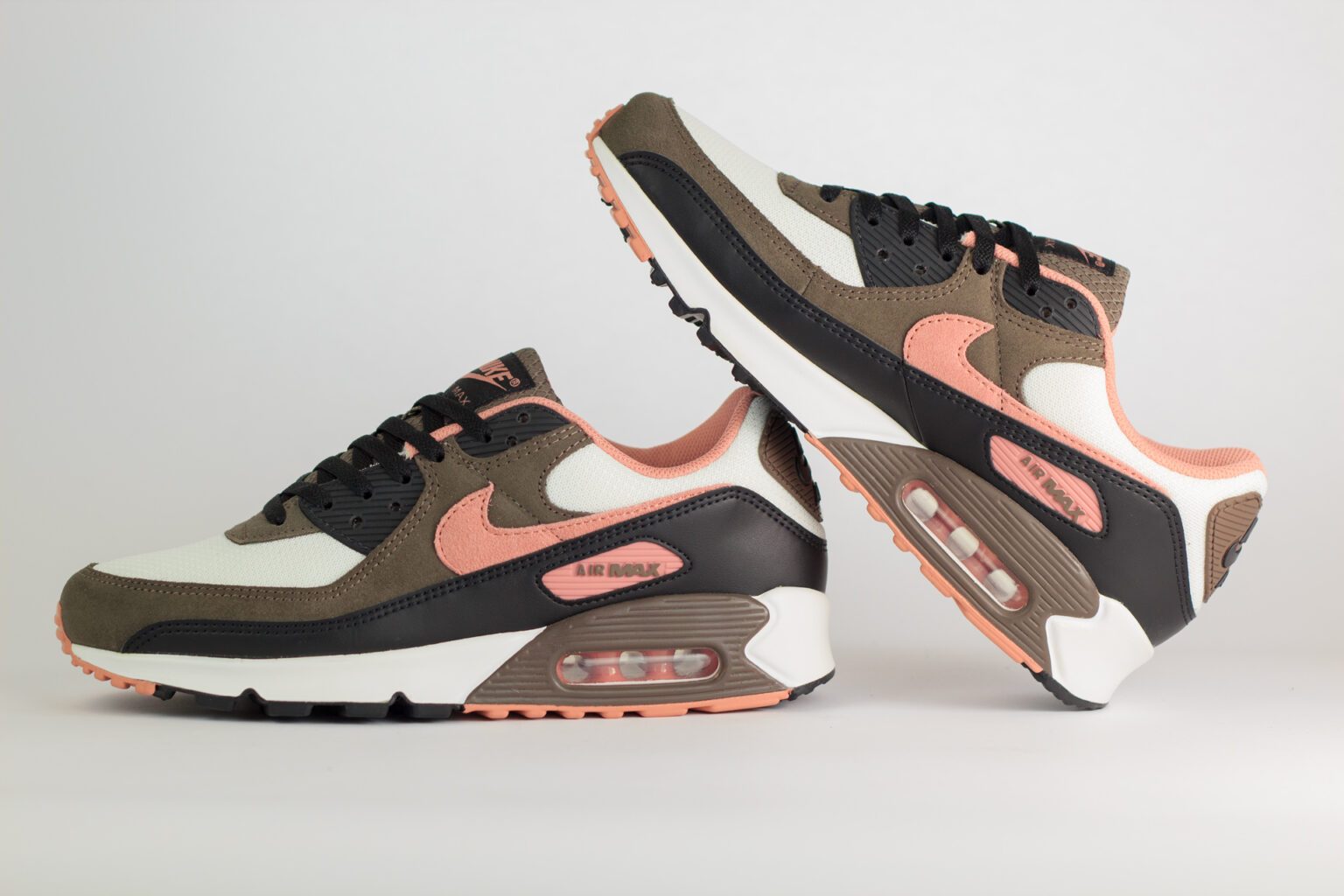 Nike Air Max 90 Ironstone Red Stardust – Bruin/Wit/Roze – Heren/Dames/Uniseks Sneakers – Mesh/Suede - DM0029-105 – binnenkant
