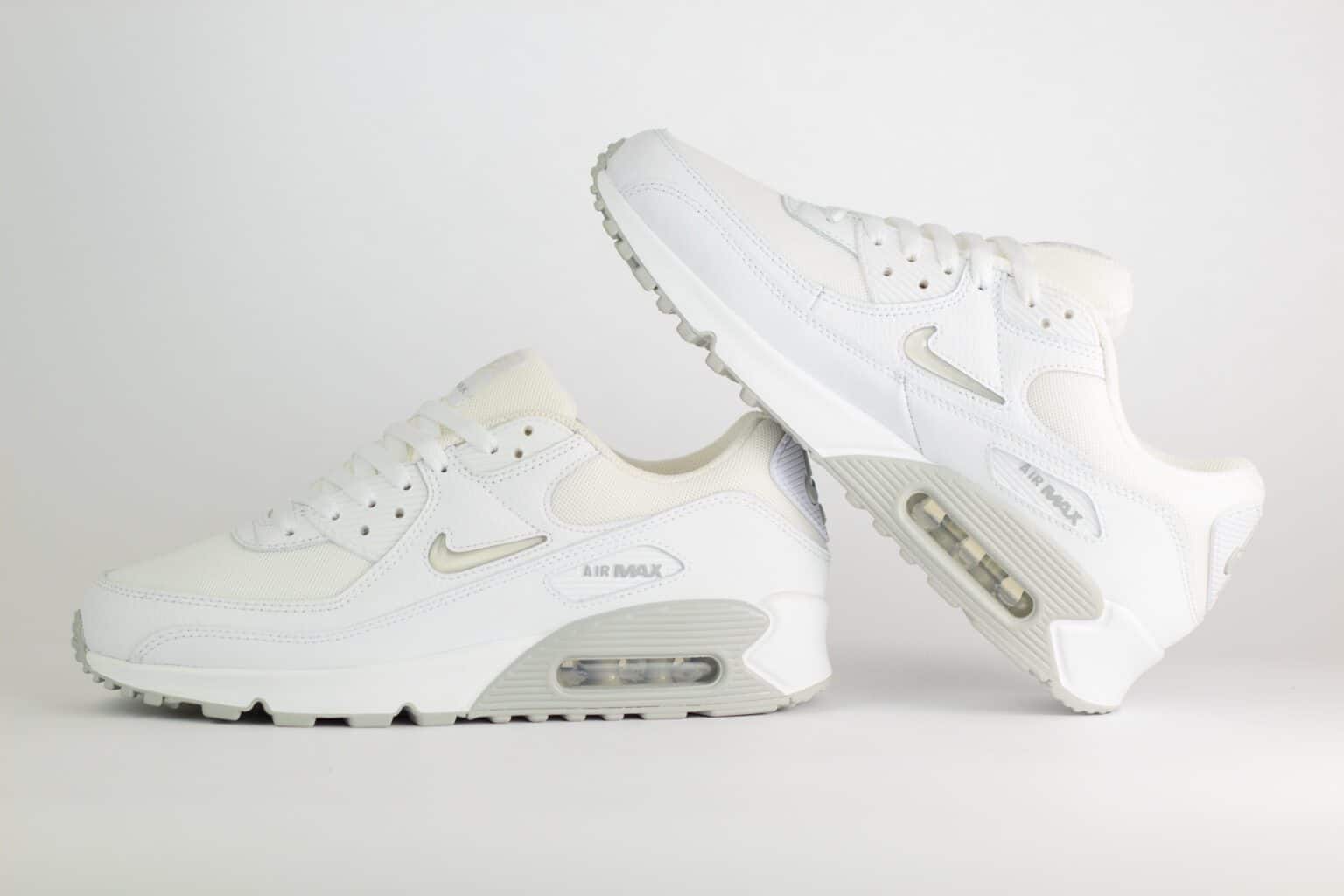 Nike Air Max 90 Jewel Light Smoke Grey – Wit/Grijs – Heren/Dames/Uniseks Sneakers – Leer/Mesh - FN8005-100 – binnenkant