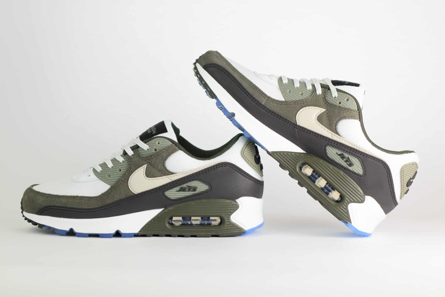 Nike Air Max 90 New York Jets – Groen/Wit – Heren/Dames/Uniseks Sneakers – Suede/Canvas - II7592-100 – binnenkant