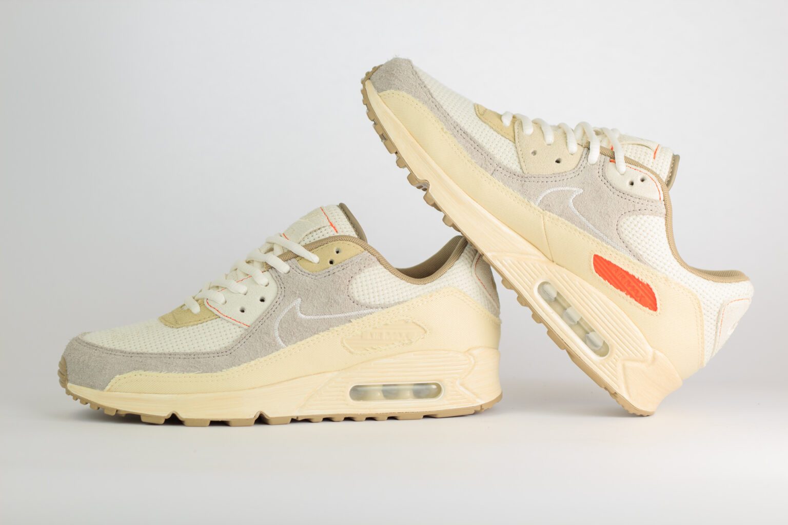 Nike Air Max 90 Premium Pale Ivory – Beige/Grijs – Heren/Dames/Uniseks Sneakers – Suede/Textiel - IM6773-104 – binnenkant