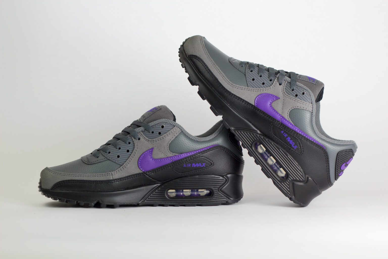 Nike Air Max 90 Iron Grey Wild Grape – Zwart/Grijs/Paars – Heren/Dames/Uniseks Sneakers – Leer/Suede - IF0670-004 – binnenkant