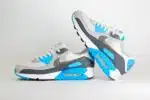 Nike Air Max 90 Platinum Tint Blue Lightning – Wit/Blauw – Heren/Dames/Uniseks Sneakers – Leer/Suede/Mesh - DM0029-019 – binnenkant