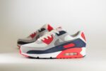 Nike Air Max 90 USA (2025) – Wit/Rood/Blauw – Heren/Dames/Uniseks Sneakers – Leer/Suede/Mesh - DM0029-117 – Zijkant