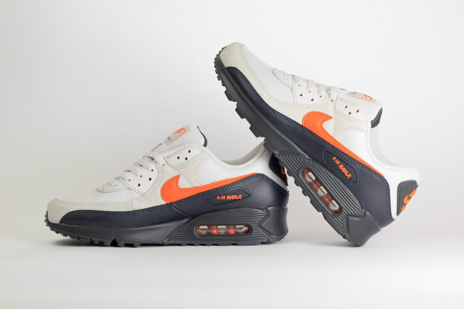 Nike Air Max 90 Vast Grey Safety Orange – Zwart/Beige/Oranje – Heren/Dames/Uniseks Sneakers – Leer/Suede - IF0670-003 – binnenkant