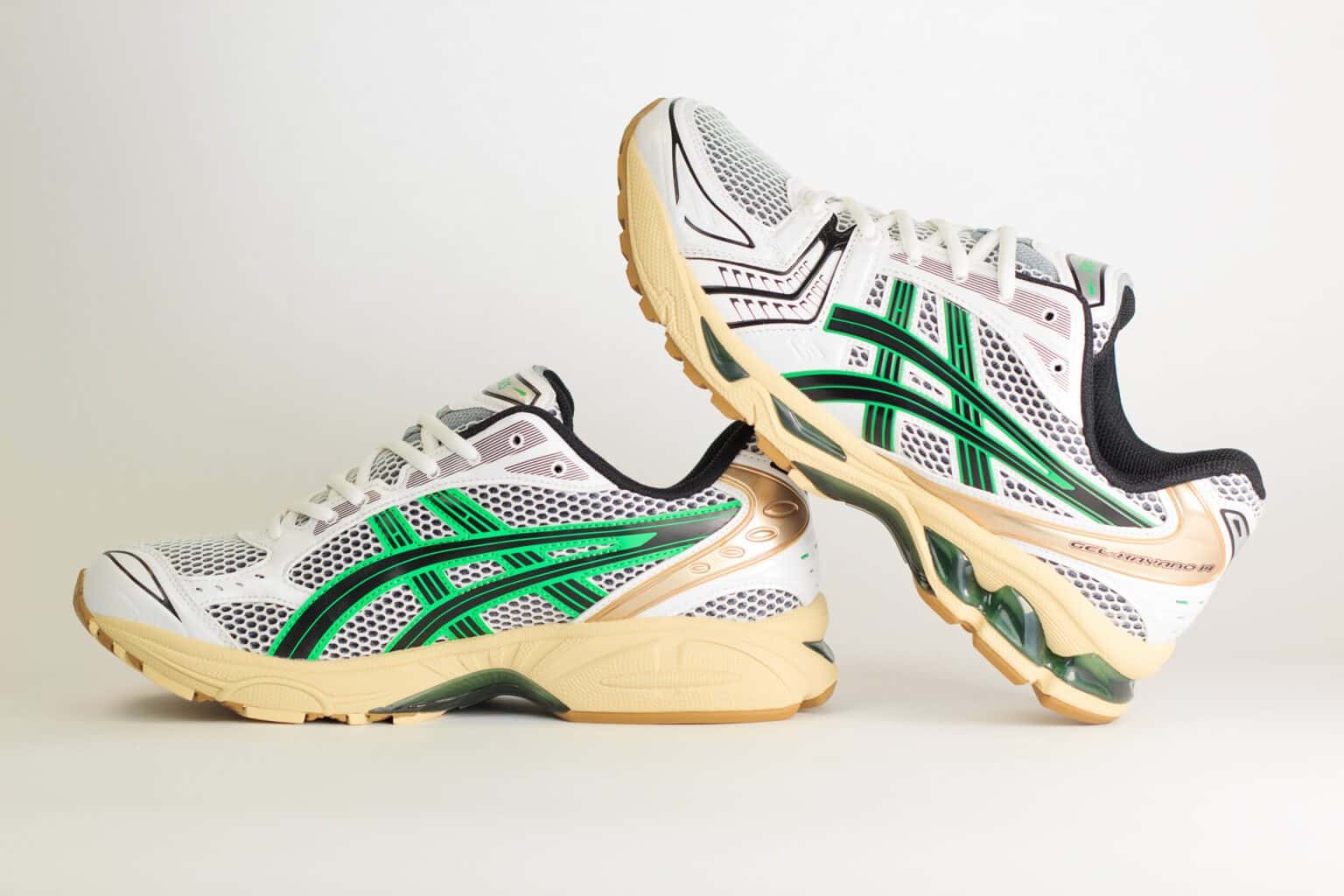 ASCIS Gel-Kayano 14 White Hinoki Beige – Wit/Beige/Groen – Heren/Dames/Uniseks Sneakers – Leer/Mesh – 1203A740-103 – Binnenkant