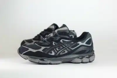 ASICS Gel-NYC Graphite Grey Black – Zilver/Zwart – Heren/Dames/Uniseks Sneakers – Suede/Mesh – 1201A789-020 – Zijkant