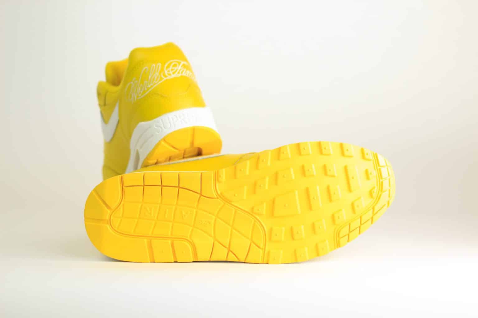 Nike Air Max 1 '87 SP Supreme Speed Yellow – Geel/Wit – Heren/Dames/Uniseks Sneakers – Leer – HF8813-700 – Onderkant