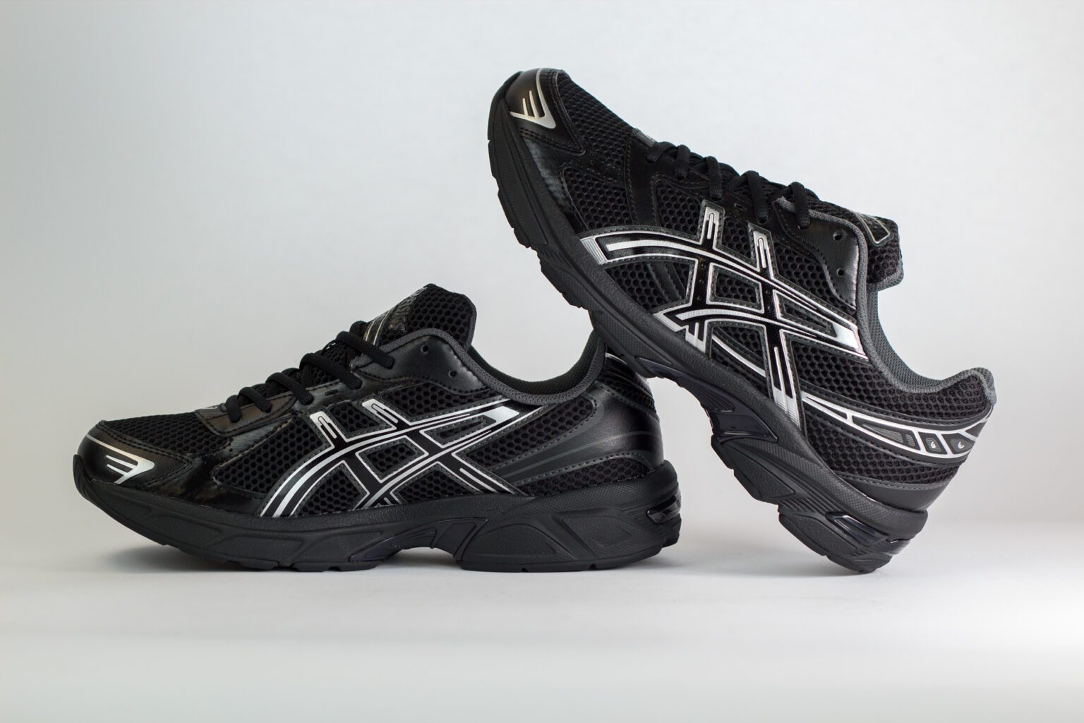 ASICS Gel-1130 Black Pure Silver – Zwart/Zilver – Heren/Dames/Uniseks Sneakers – Leer/Mesh – 1201A906-001 – Binnenkant