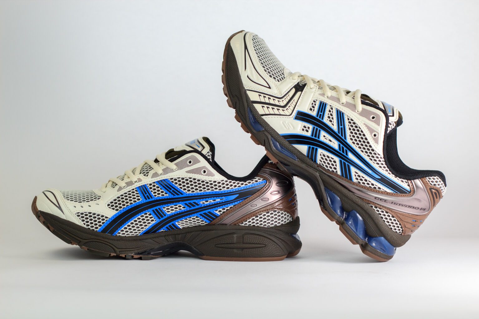 ASICS Gel-Kayano 14 Cream Blue Coast – Zwart/Beige/Blauw – Heren/Dames/Uniseks Sneakers – Leer/Mesh – 1203A740-104 – Binnenkant