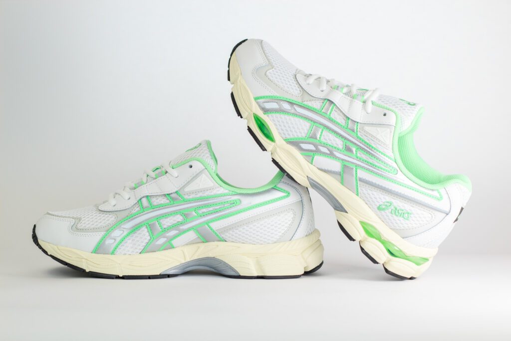 ASICS Gel-NYC 2055 White Menthol – Zilver/Wit/Groen – Heren/Dames/Uniseks Sneakers – Leer/Mesh – 1203A542-105 – Binnenkant