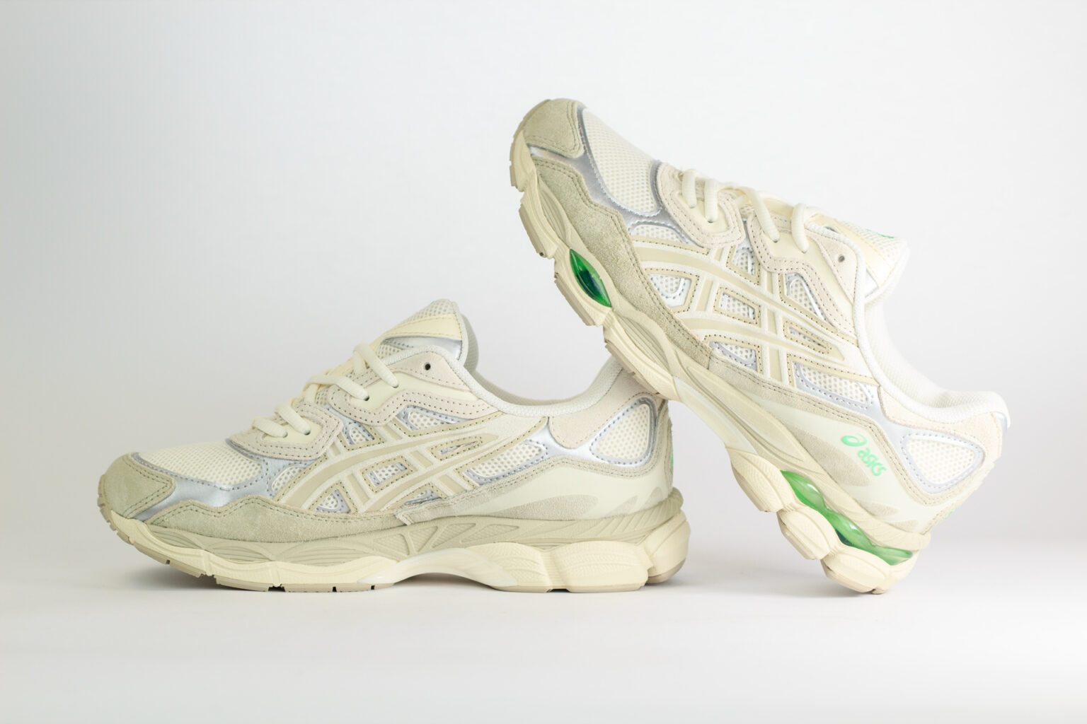 ASICS Gel-NYC Cream Fossil – Beige/Groen – Heren/Dames/Uniseks Sneakers – Suede/Mesh – 1203A383-112 – Binnenkant